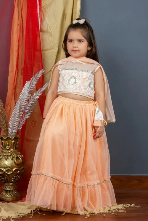 Bella Moda Girls Sleeveless Lehnga set