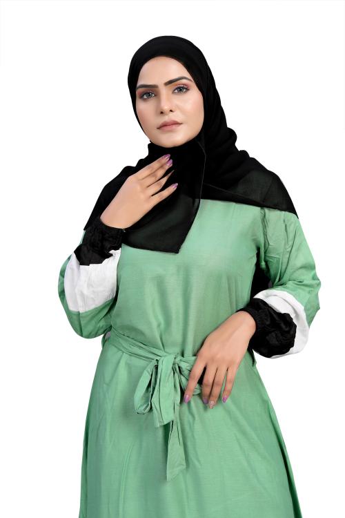 SARINKU A16 SEA GREEN Kashibo Self Design Abaya