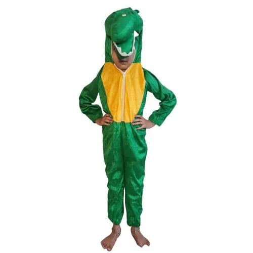 indyragie Cotton Blend Alligator Fancy Dress Costume for Kids (Green)