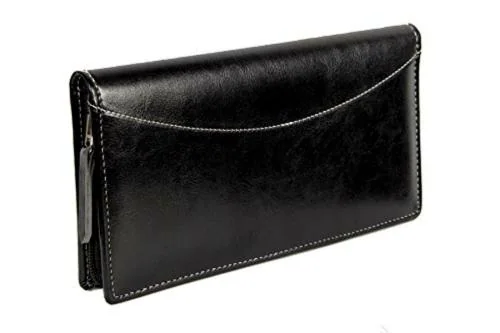 Sukeshcraft Black Polypropylene Zipper Safe 2 Passport 13 Cards Currency Boarding Pass Holder