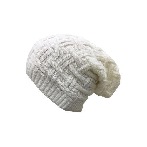 Mr. Cap Knitted Woolen Slouchy Beanie Cap for Men & Women (Off-White-pack of 1)