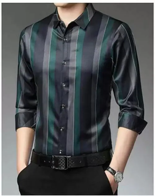 OCtaviAN MENS FULL SLEEVE LYCRA SHIRT Men's Shirts, Summer Wear Shirt for Men, Perfect for Outing 323-XXL