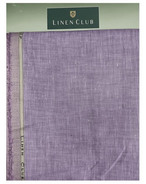 Linen Club Men Lavender Solid Linen Shirt Fabric