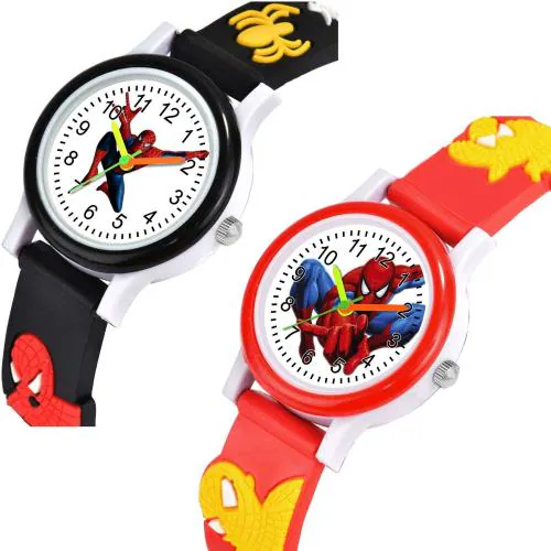 Rozti Analog White Dial Red Strap Watch for Boys and Girls (Pack of 2)