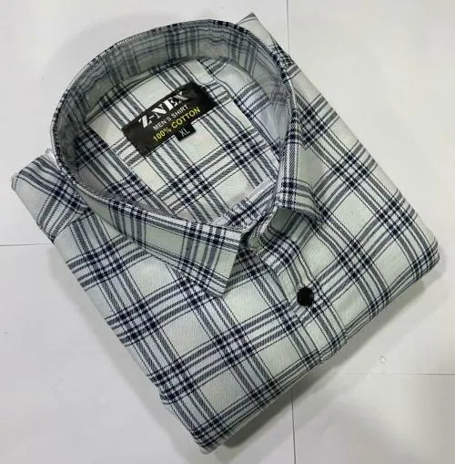 TMF THE MEERU FASHION Men Checkered Casual White Shirt