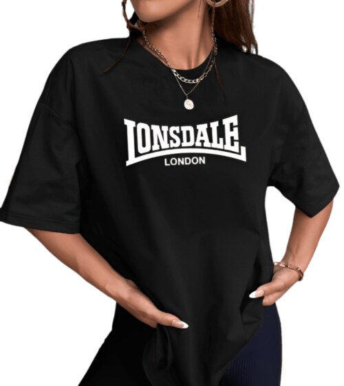 Calm Down Round Neck Printed Oversized Lonsdale T-shirt For Women