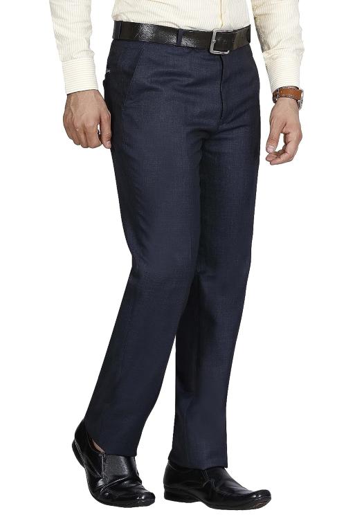 DECAMBRIDGE Men's Solid Formal Regular Fit Wrinkle Free PolyViscose Trousers
