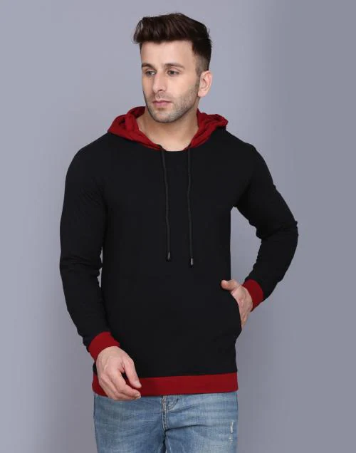 Sidkrt Men Black, Maroon Solid Cotton Blend T-Shirt| T shirt for men| Tshirt| Tshirt Men|