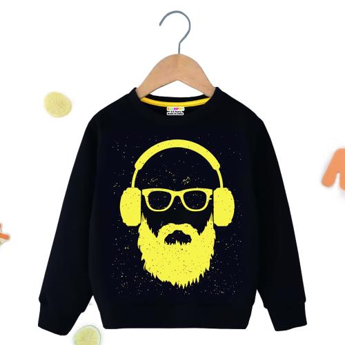 KUCHIPOO Boys Regular Fit Winterwear Sweatshirt (KUC-SWT-321, Black-Color)