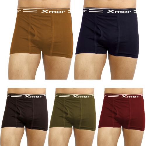 Xmer Men's Soft Cotton Premium Polo Outer Trunks Multicolor Pack of 5