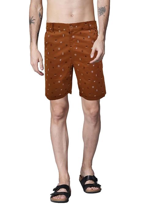 Buy RJ Craze Men Brown Cotton Shorts (M) Online at Best Prices in India