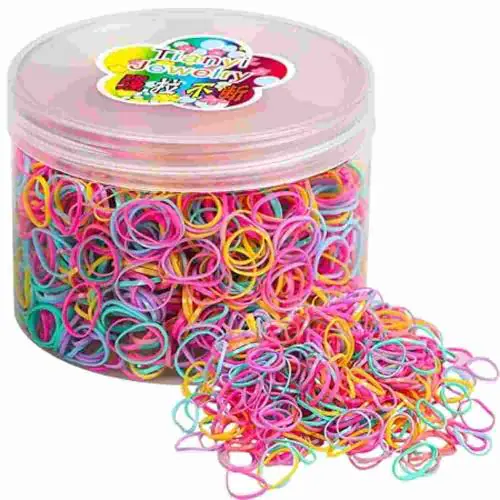 Diversa Pack of 1000 Elastic Hair Bands for Children Girls Women Hair Bobbles Small Rubber Bands Colourful Hair Bobbles Rubber Hair Bands Boxed Hair Bands Hairstyles