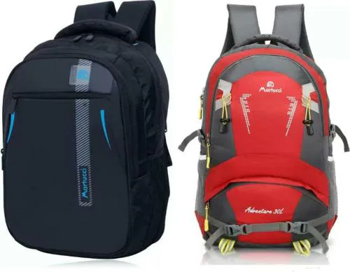 Martucci Waterproof School Bag  Combo Pack of 2 Hipe-Black and Advtr-Red