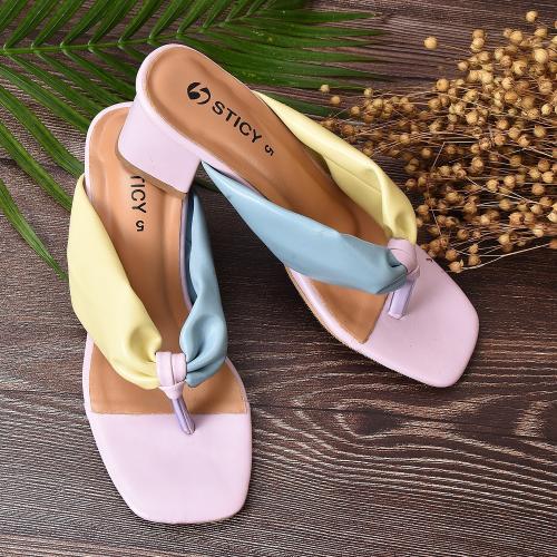 STICY Women Block Heel Sandal (Purple)