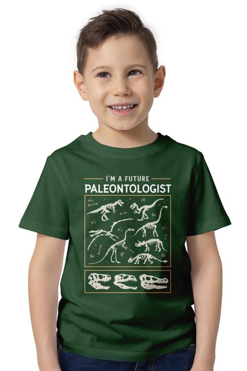 Wobinobi Boys T-Shirt Dinosaur Lover Future Paleontologist 100% Cotton Boys T-Shirt (Bottle Green, 2-3 Years)