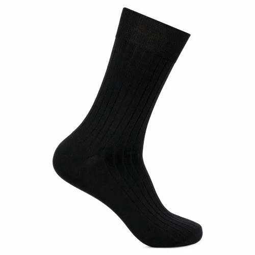 Bonjour Men Black Cotton Blend Single Full-length Socks