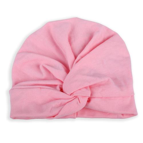 Babymoo Pink Baby Turban Cap With Adorable Knotted Design