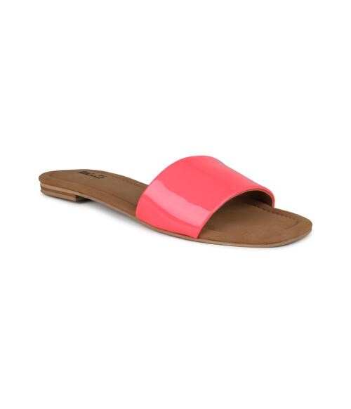 Inc.5 Neon Pink Solid Flat Mules Sandals
