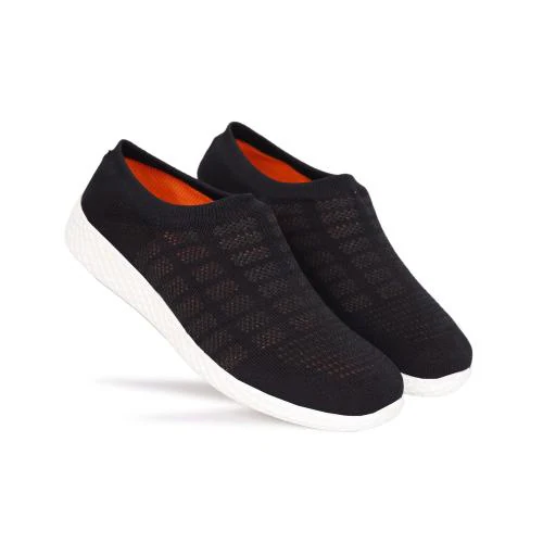 Scettro Black / Orange Without lace Stylish Comfortable Flexible Breathable Trending Lightweight Shoes Slip On Shoes For Men