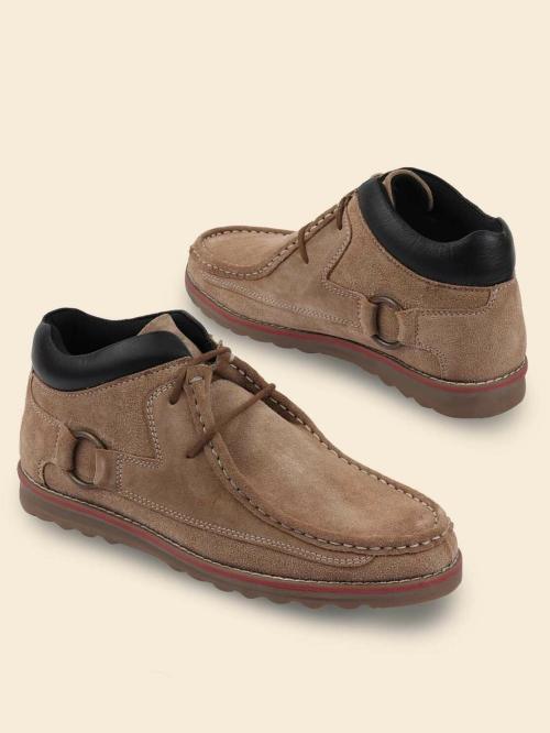 FAUSTO Men Cheeku Suede Leather Mid Ankle Lace Up Casual Shoes (7 UK)