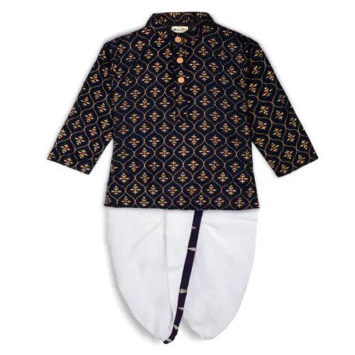 mustmom Traditional Ethnic Dhoti kurta set for baby boys Black