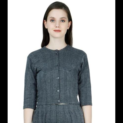 JAGGI Women Thermal Blouse Grey