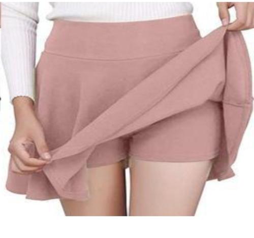 AASK Girl's/Women's Classic Stretchy All Time Trendy Skater Skirt with Attached Inner Shorts and Flared Inskirt-A4