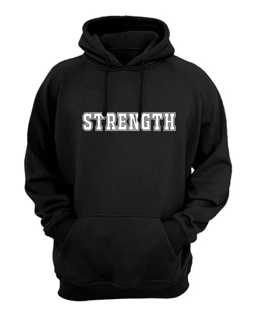 Buy Spandexer Mens STRENGTH Fleece Hooded Neck Hoodie Online at Best