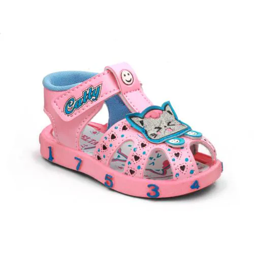 LEVOT Kid's Unisex Sandal||Printed Sandal|(Musical sandal)(Walking Sandal||Kids Sandal|Boys & Girl Sandal| (9- 12 Months )- Pink
