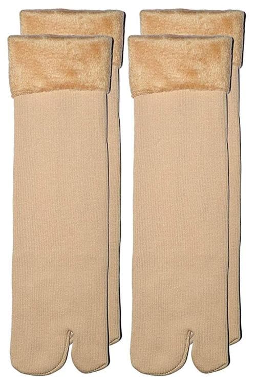 Bmode Winter Thermal Toe Skin Colour Wool Heavy Duty Warm Ankle Length Socks Women/Girls Winter Socks- (Skin- Pack of 2)