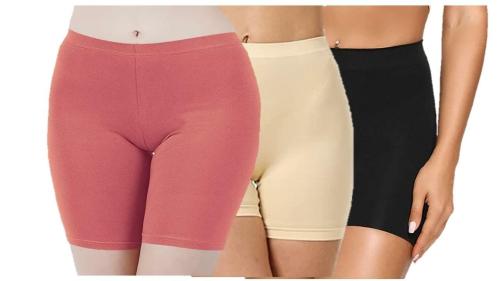 Regalia Procot Cotton Slip Shorts for Under Dresses Women Seamless Anti Chafing Underwear Panties Mid Thigh Boyshorts Lace/Plain Cycling Shorts Regular and Plus Sizes Combo Pack