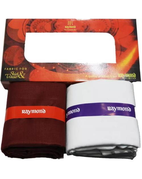 Raymond Cotton Shirt & Trouser Fabric in Onyx Box Packing (Shirt-2.35 m, Pant-1.30 m)Onyx-37