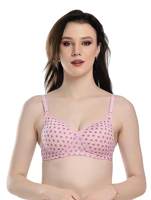 PIBU Women Cotton Bra Panty Set for Lingerie Set ( Pack of 1 ) ( Color : Pink )