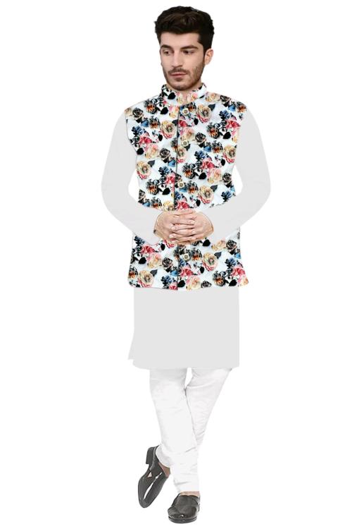 Krishna Boutique Present Mens Cotton Kurta Pyjama Sets With Nehru Jacket.