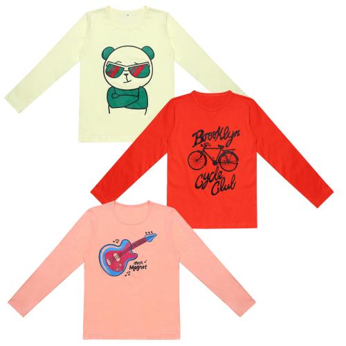 DIAZ Boys Printed Pure Cotton T Shirt (Pack of 3)