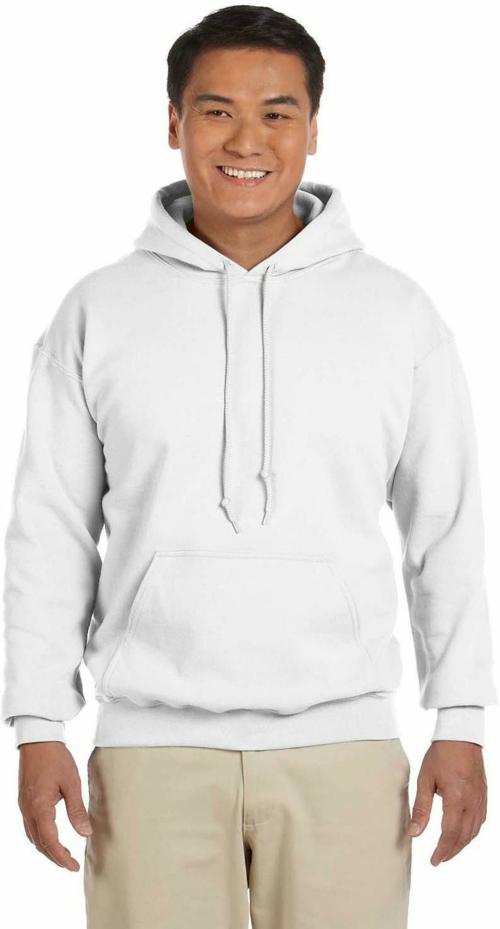 ALMEDA Unisex White Solid Cotton Fleece Blend Single Sweatshirt