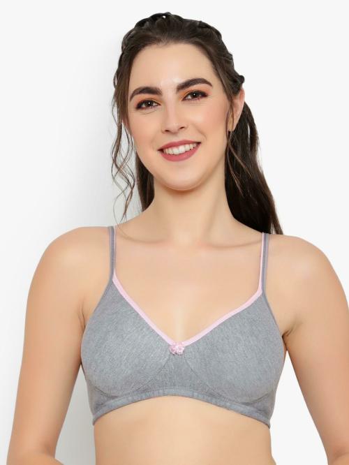SSoShHub Women Grey Cotton Blend Non-Padded Bra (34B)