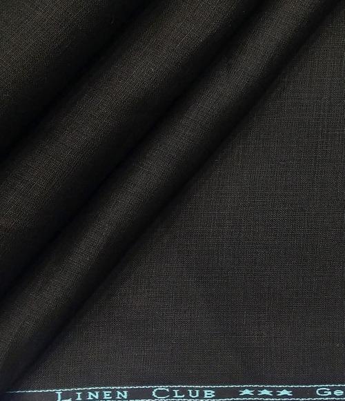 Linen Club Men Black Linen unstitched Shirt Fabric (1.60 m)