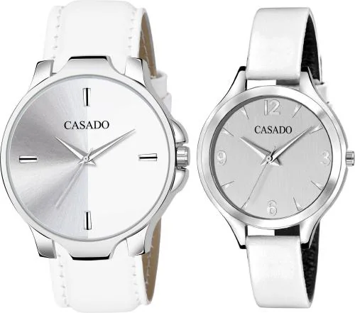 Casado Analog White Dial White Strap Watch For Couple (Csd-315-807-White)