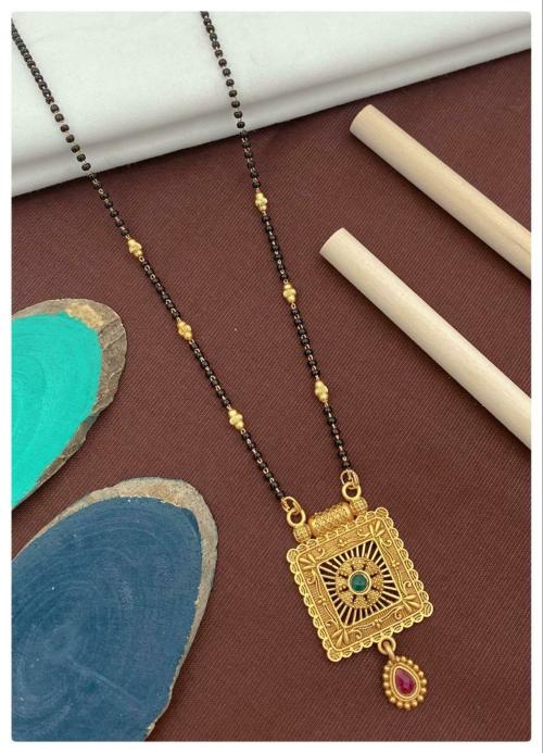 RPRM Women's Alloy Latest Designs Matt Gold Cooper Plaring Mangalsutra For Women's
