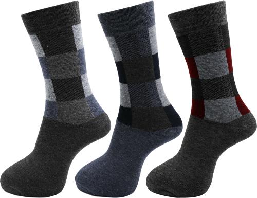 RC. ROYAL CLASS Men's Calf Length Woolen Thick Terry Multicolored Socks (Pack of 3 Pairs winter wear socks)