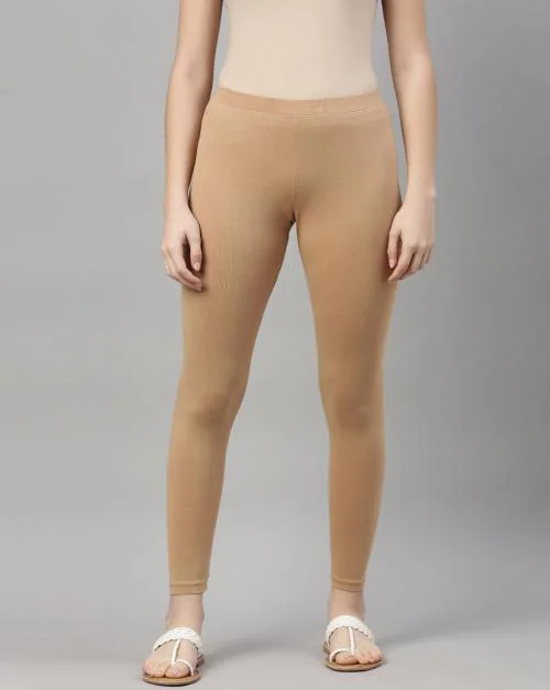 Kryptic Womens Fawn Solid Cotton Lycra Leggings