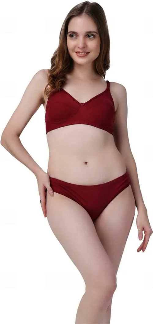 Buy Tiny Toy Women Maroon Cotton Blend Bra and Panty Set (size 32B) Online  at Best Prices in India - JioMart.