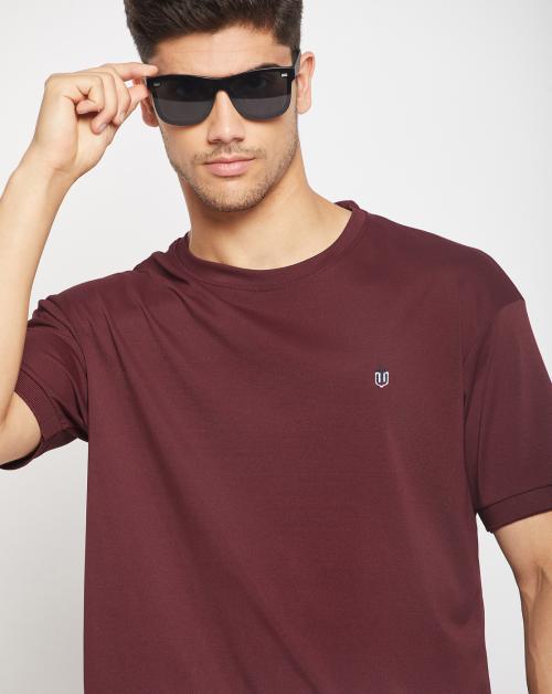 Buy URBAN TAILOR Men's Cotton Blend Half Sleeves Solid Round Neck T