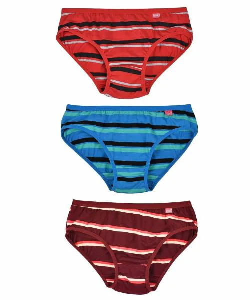 ESSA _ Womens Striped Cotton Briefs/Panties, Pack of 3(Color May Vary)_105 CM Or XXL