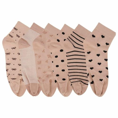 NEXT2SKIN Women's Low Ankle Length Cotton Printed Socks - Pack of 5 (Assorted)