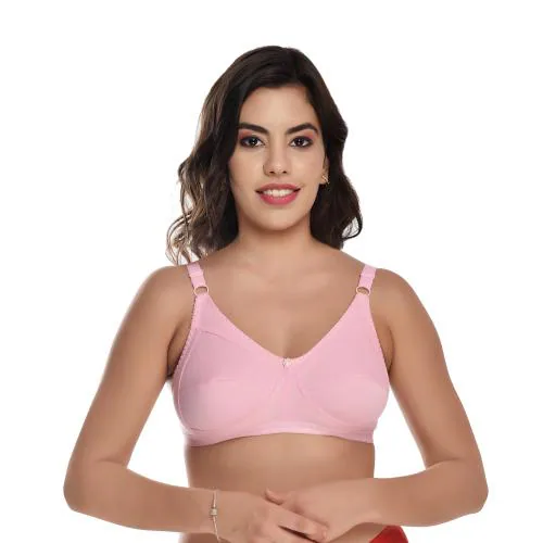 Aulevate Women Full Coverage Non Padded Bra (Light Pink) (40)