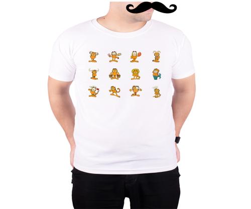 Mooch Wale Garfield Zodiac Signs White Quick-Dri T-shirt For Men - White, L