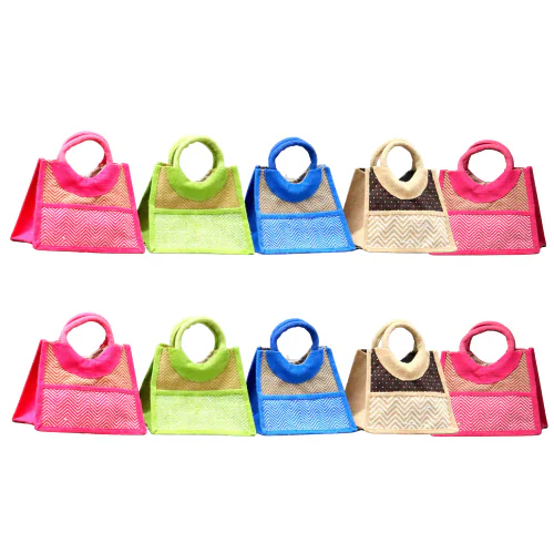 Prakriti Maitri's Jute Bags triangle Shapped | Wedding Return gift bags | Pack of 10