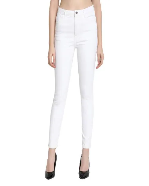 Buy Guti Womens High Rise Ankle Length Cream Skinny Jeans Online at